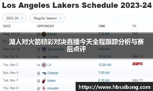 湖人对火箭精彩对决直播今天全程跟踪分析与赛后点评
